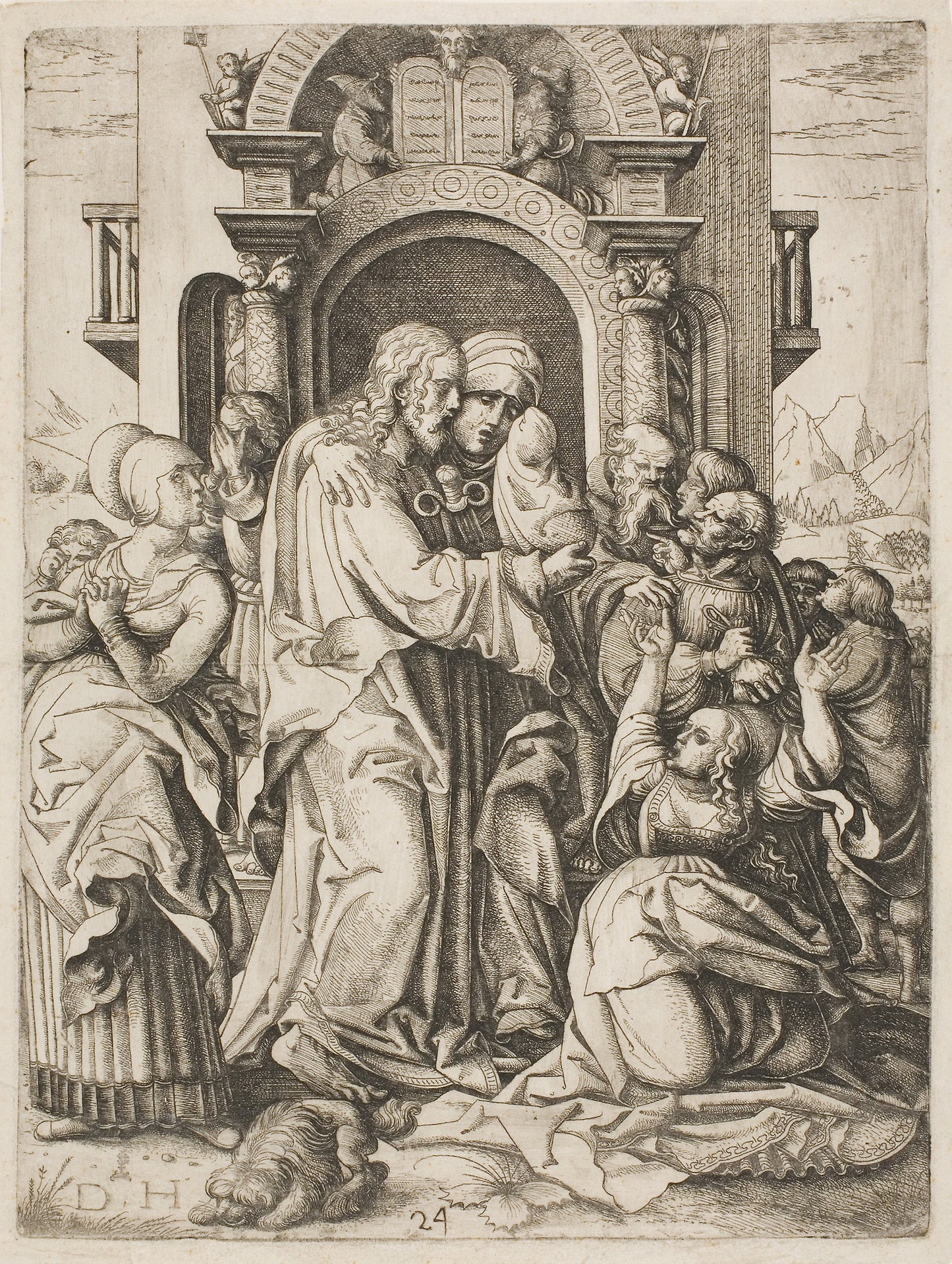 Jesus Christ Parting from the Virgin to go and Suffer Death -  Daniel Hopfer, I,  Poster Print Wall Art