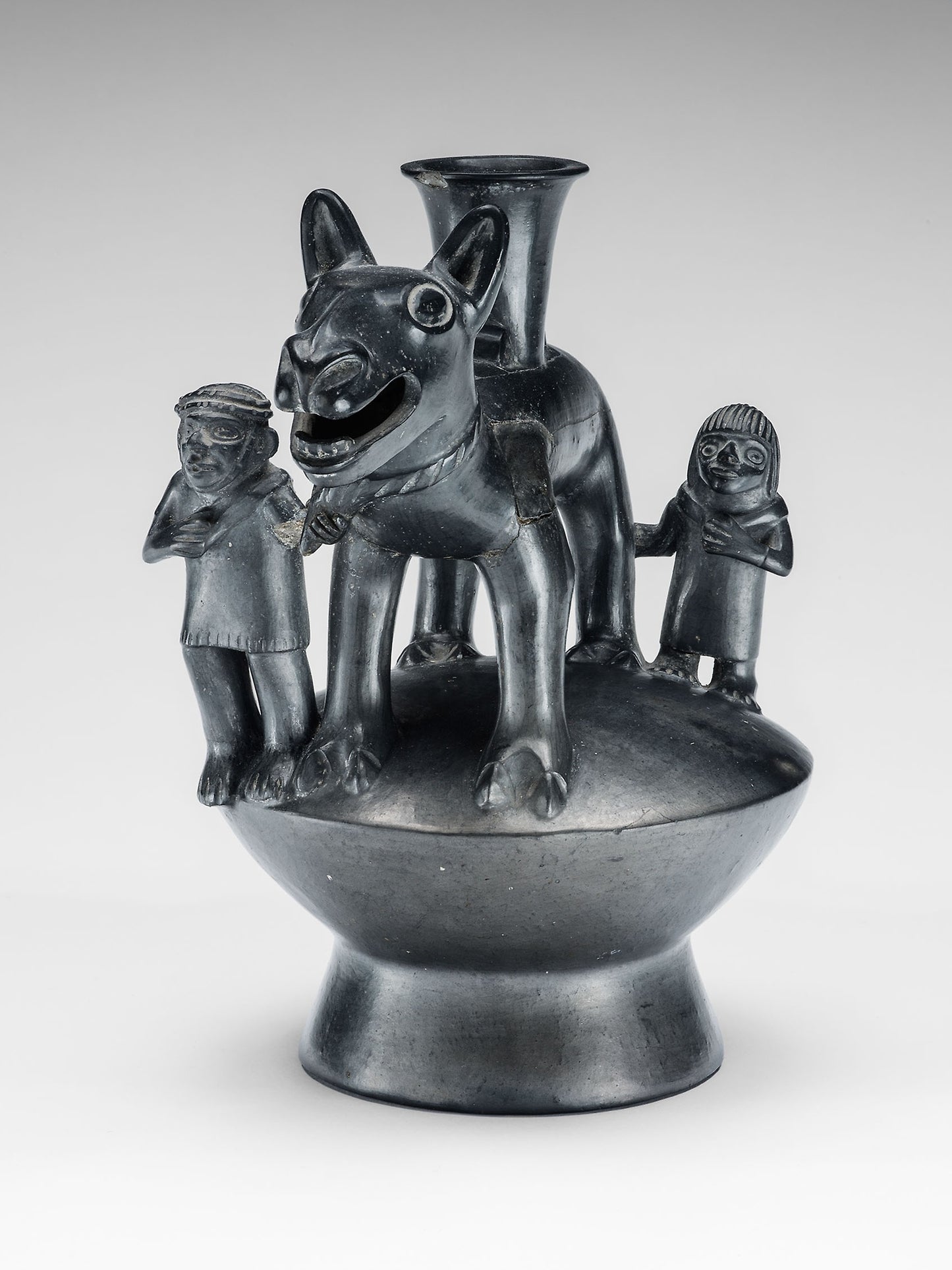 Vessel in the Form of a Llama and Attendant Figures -  Chimú-Inca,  Poster Print Wall Art