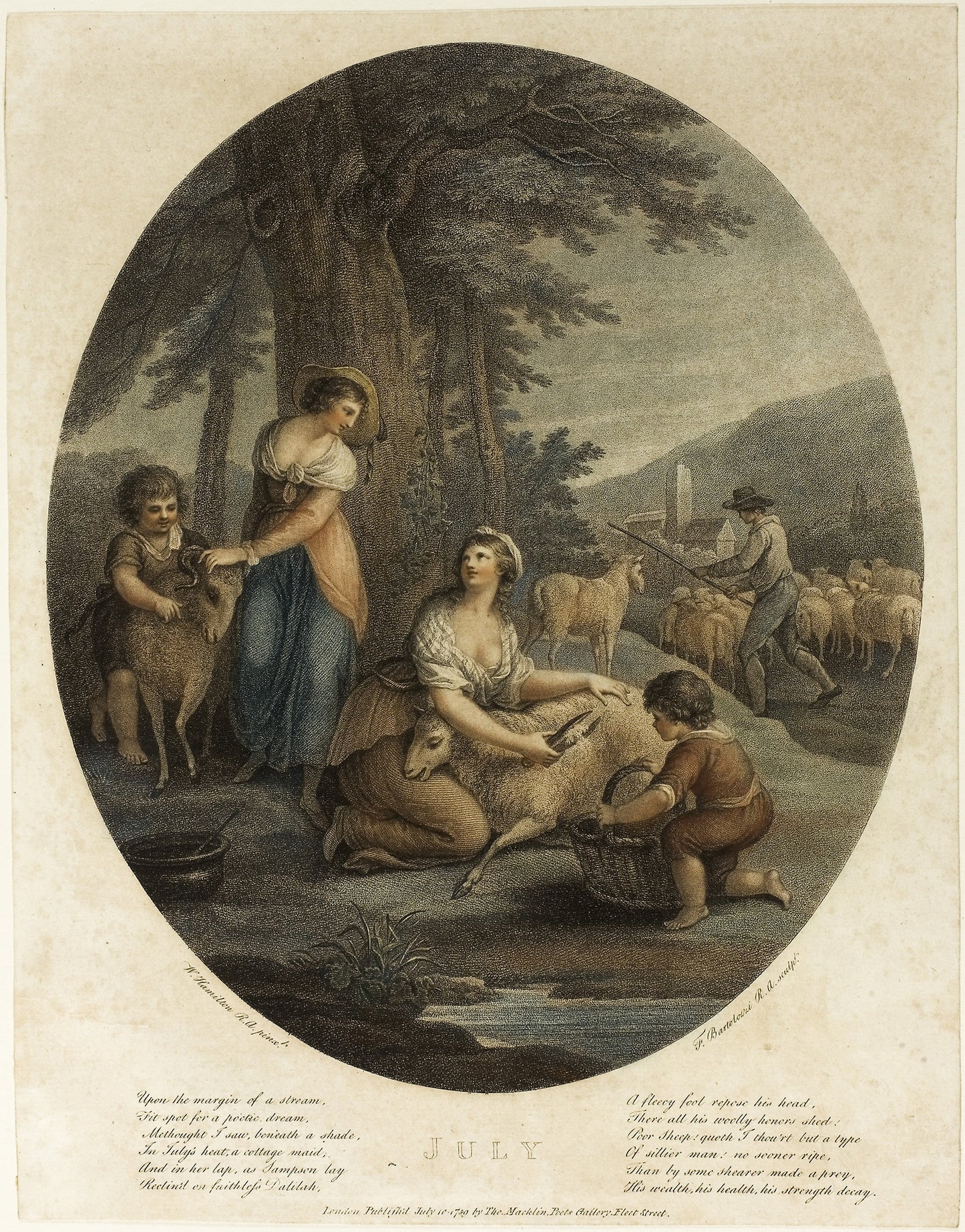July -  Francesco Bartolozzi (Italian, 1727-1815),  Poster Print Wall Art