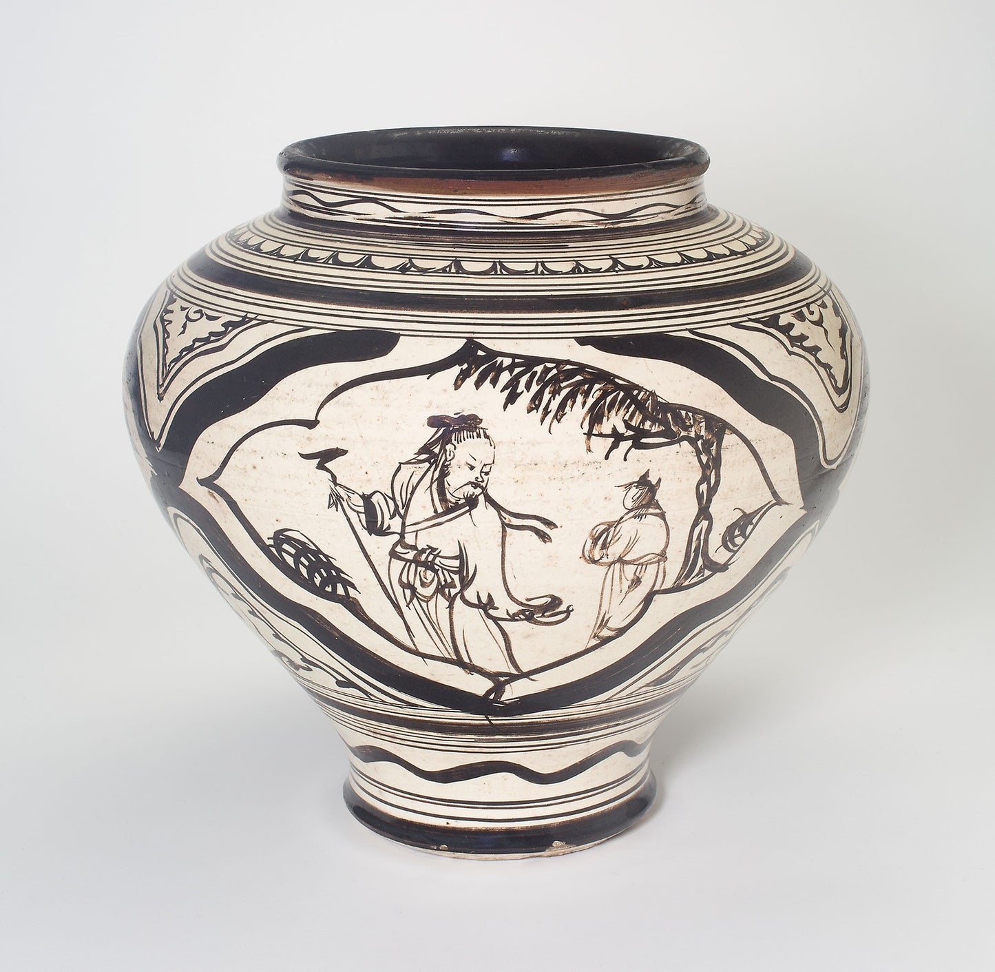 Vase with Figural and Floral Decoration -  China,  Poster Print Wall Art