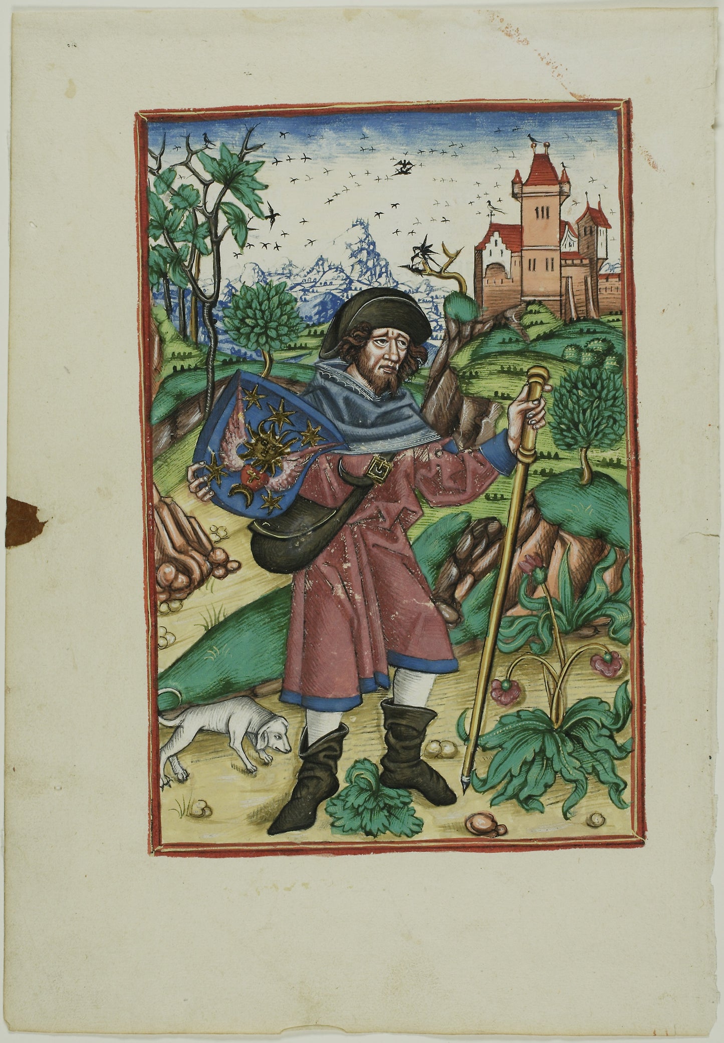 Johannes Gerson as a Pilgrim, frontispiece from Opera Johannes Gerson -  Unknown artist (German),  Poster Print Wall Art