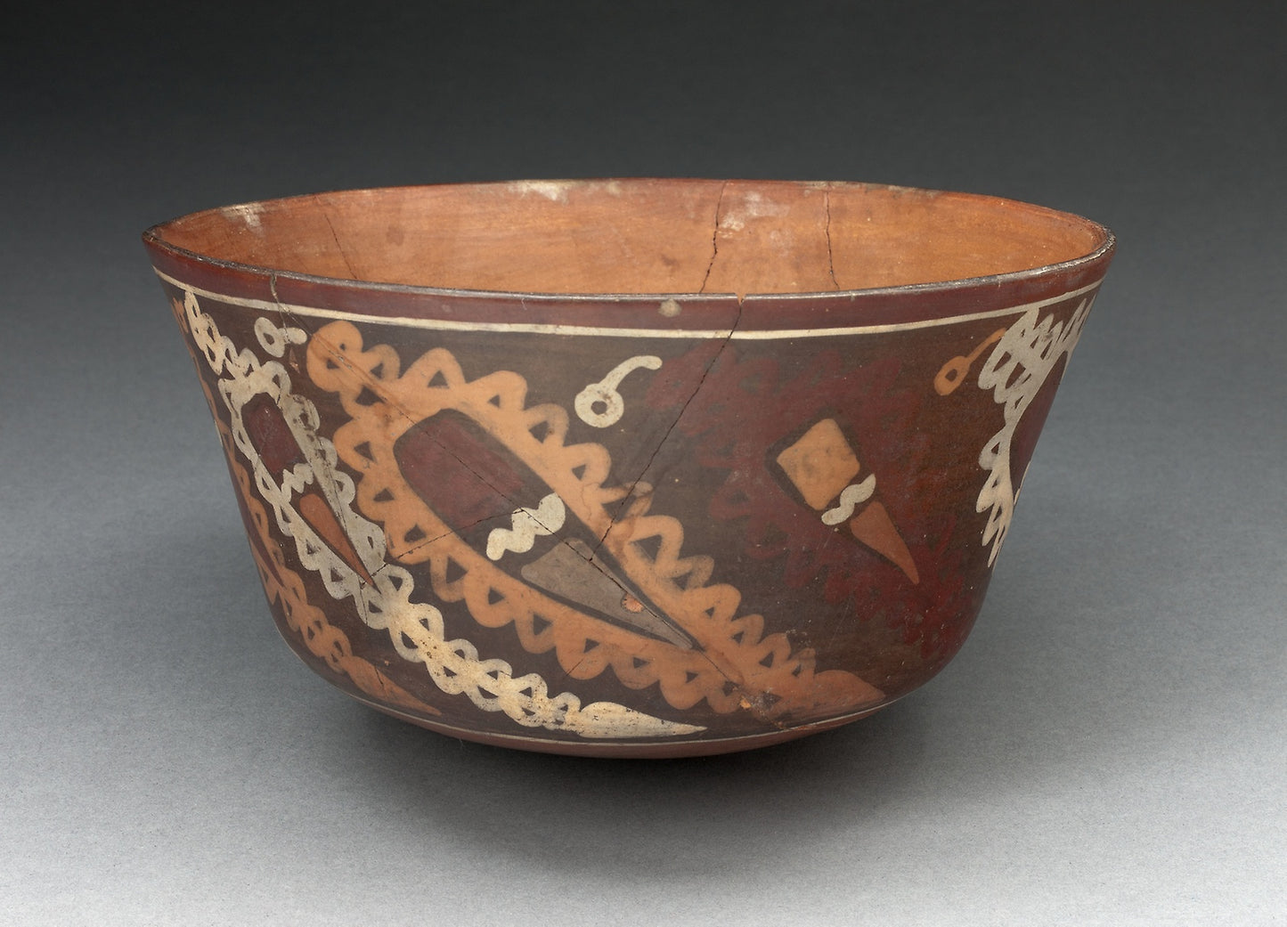 Miniature Flared Bowl Depicting Abstract Peppers with Decorative Motifs -  Nazca,  Poster Print Wall Art