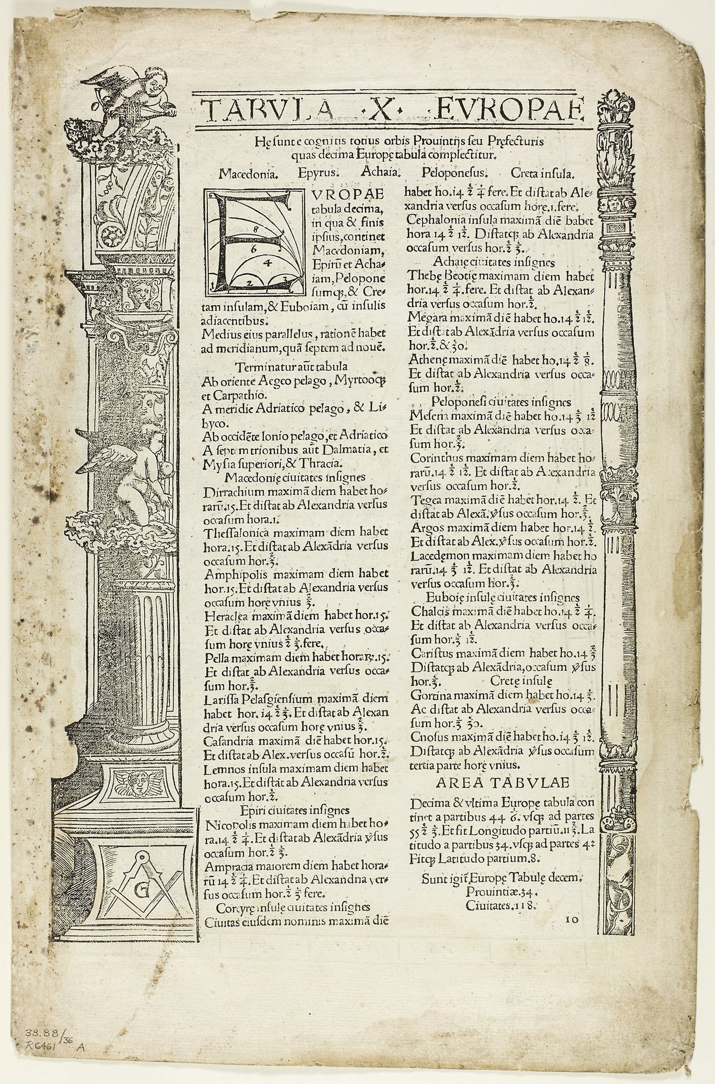 Illustration from "Geographia", plate 36 from Woodcuts from Books of the XVI Century -  Unknown Artist (German, 16th century),  Poster Print Wall Art