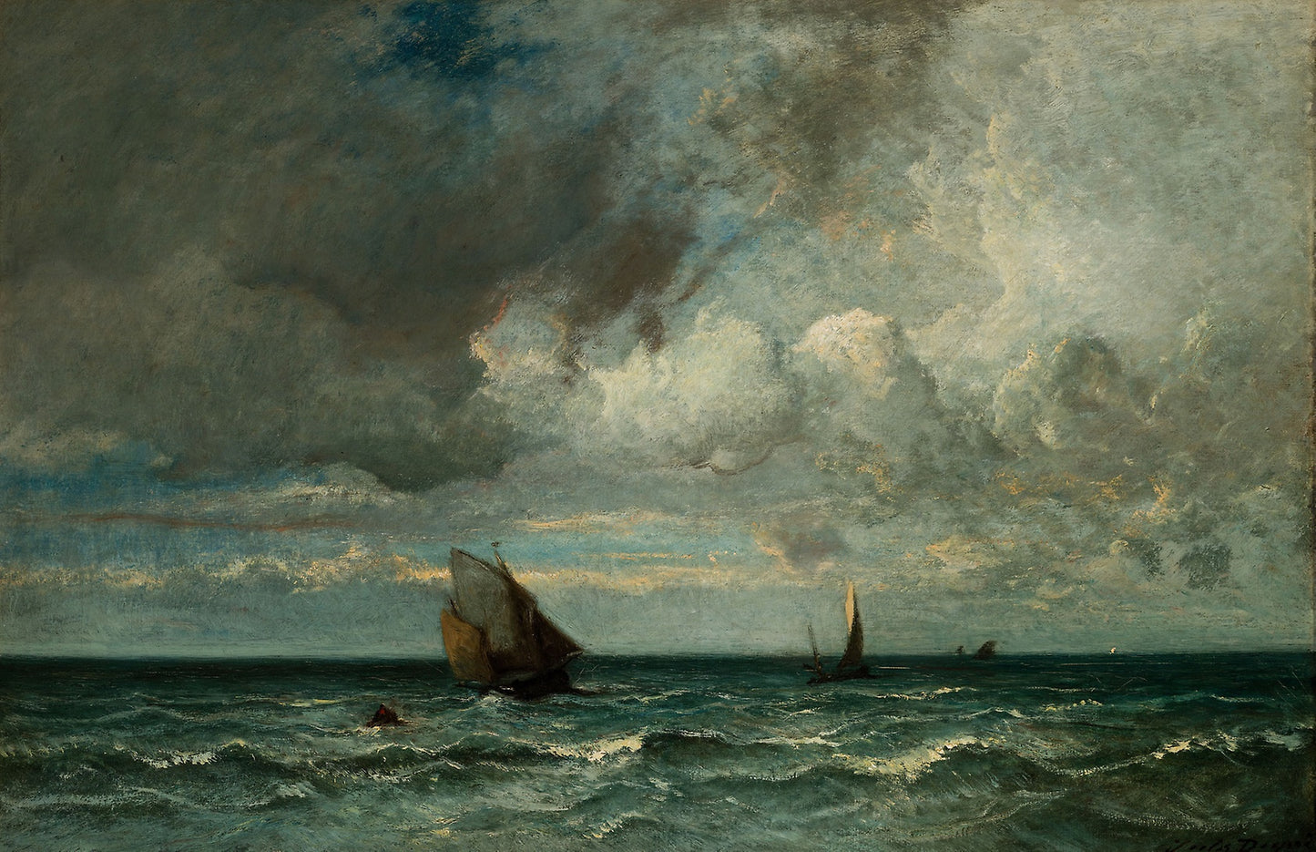 Barks Fleeing Before the Storm -  Jules Dupré,  Poster Print Wall Art