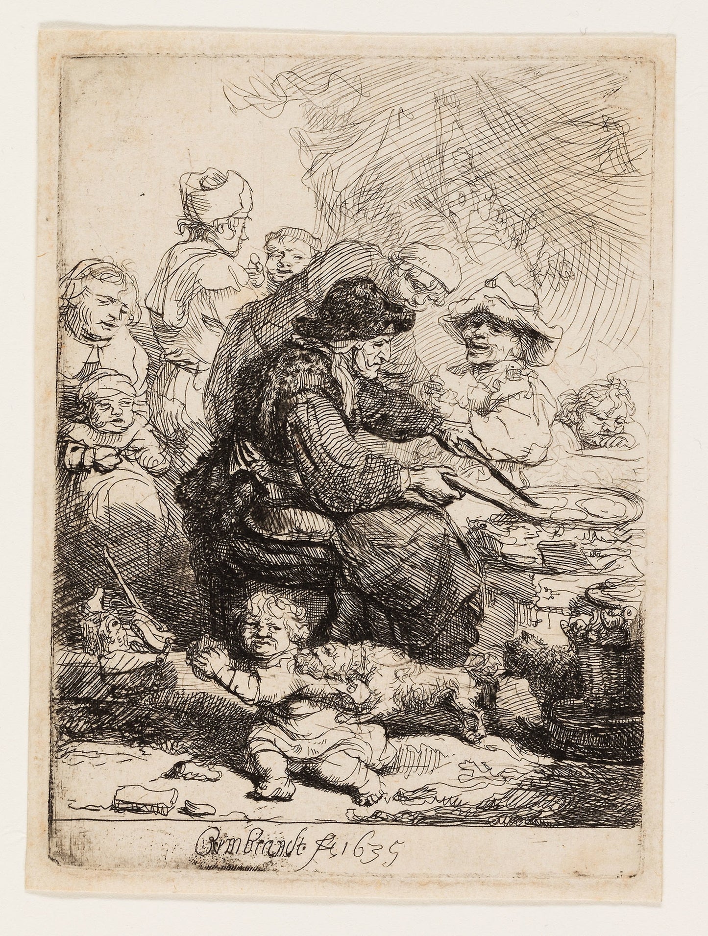 The Pancake Woman -  Rembrandt van Rijn,  Poster Print Wall Art