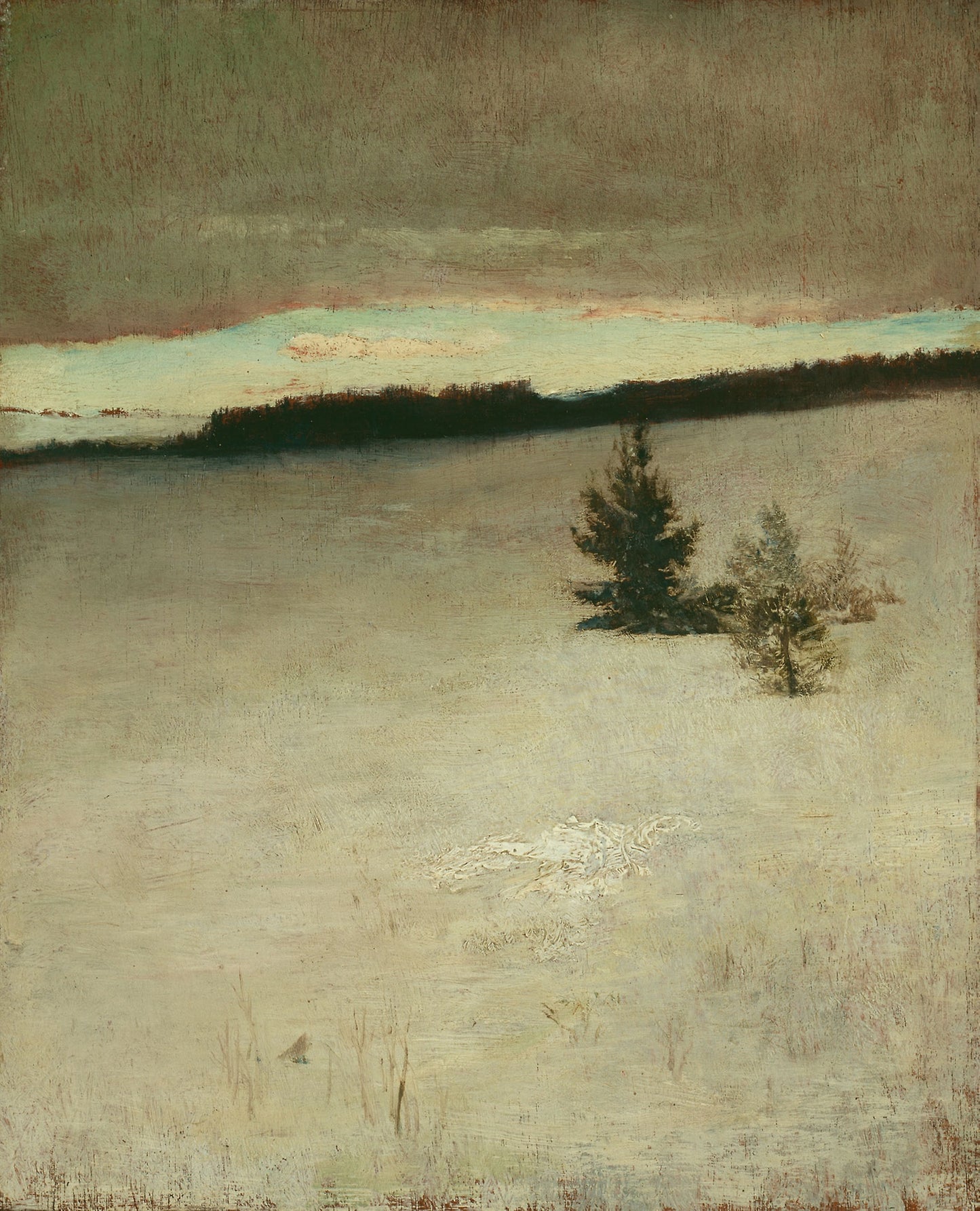 Snow Field, Morning, Roxbury -  John La Farge,  Poster Print Wall Art
