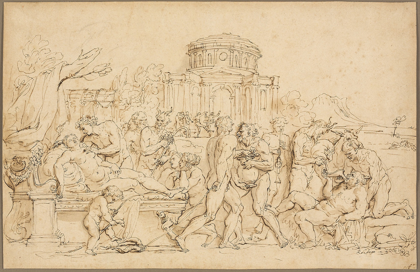 Bacchus and Ariadne, with Silenus, Nymphs and Satyrs -  Raymond de Lafage,  Poster Print Wall Art