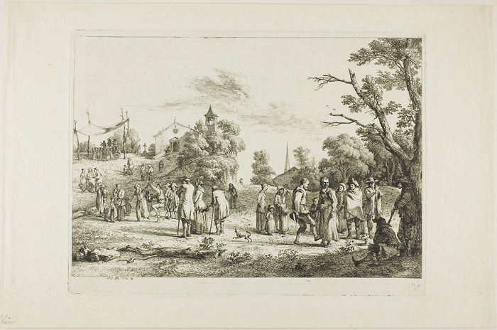 The Village Festival: Jean Jacques de Boissieu,16x12
