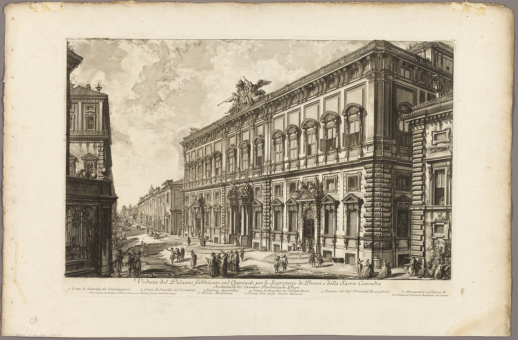 View of the Palazzo della Consulta on the Quirinal housing the Papal Secretariat, from Views of Rome: Giovanni Battista Piranesi,16x12"(A3) Poster