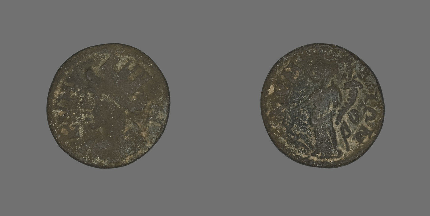 Coin Depicting the Amazon Cyme -  Roman,  Poster Print Wall Art