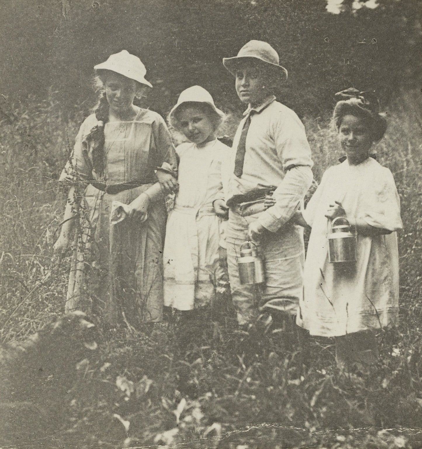 Untitled (Flora, Elizabeth, Howard & Kitty in Lake George field) -  Alfred Stieglitz,  Poster Print Wall Art