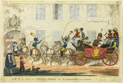 A R-Y-L Visit to a Foreign Capital: George Cruikshank (English, 1792-1878),16x12"(A3) Poster