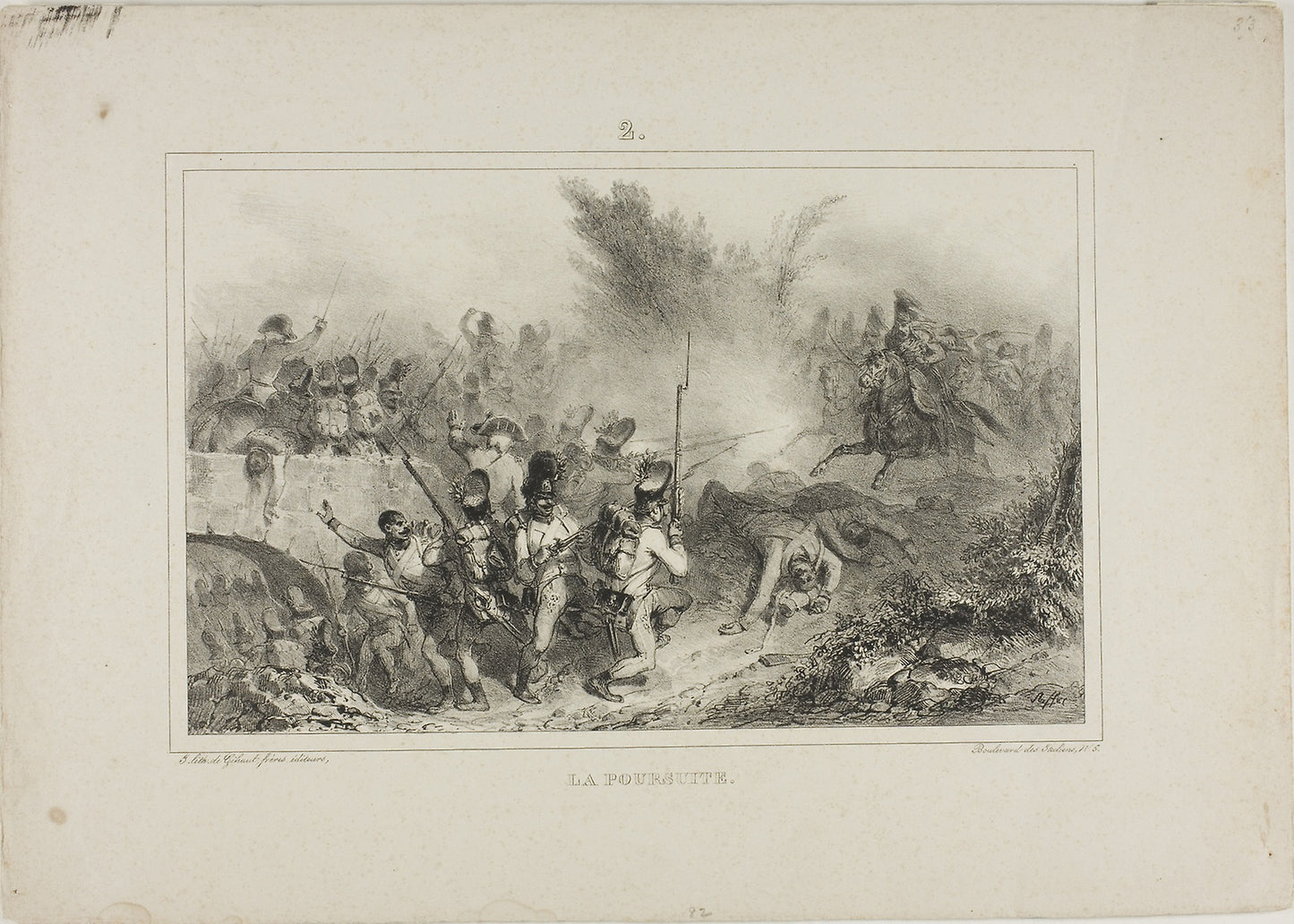 The Pursuit -  Denis Auguste Marie Raffet (French, 1804-1860),  Poster Print Wall Art