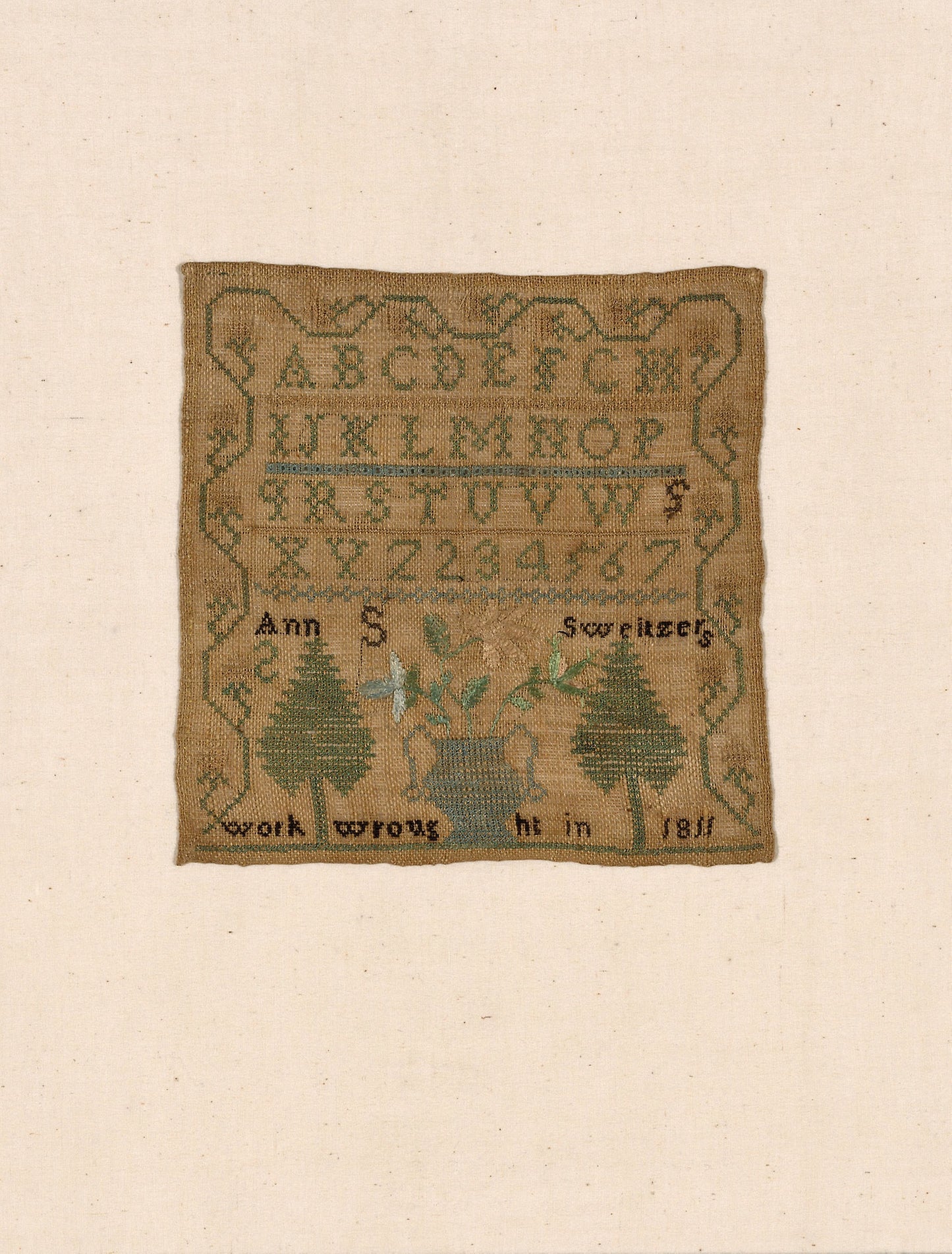 Sampler -  Ann S. Sweitzers (American, active c. 1811),  Poster Print Wall Art