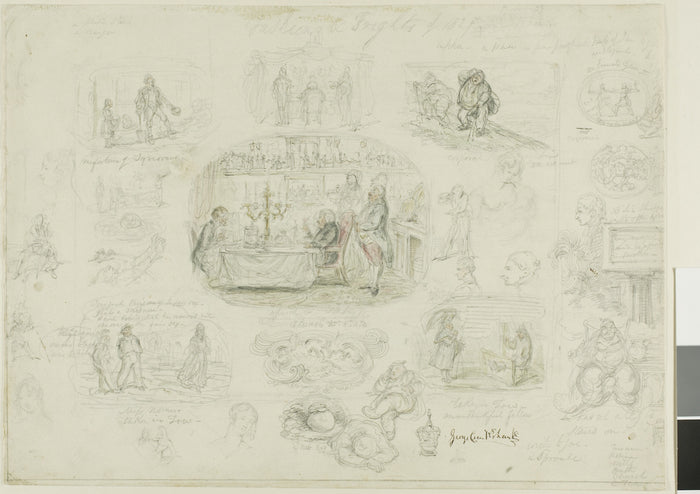 Fashions and Frights of 1829 (recto); Angels Ever Bright and Fair (verso): George Cruikshank,16x12