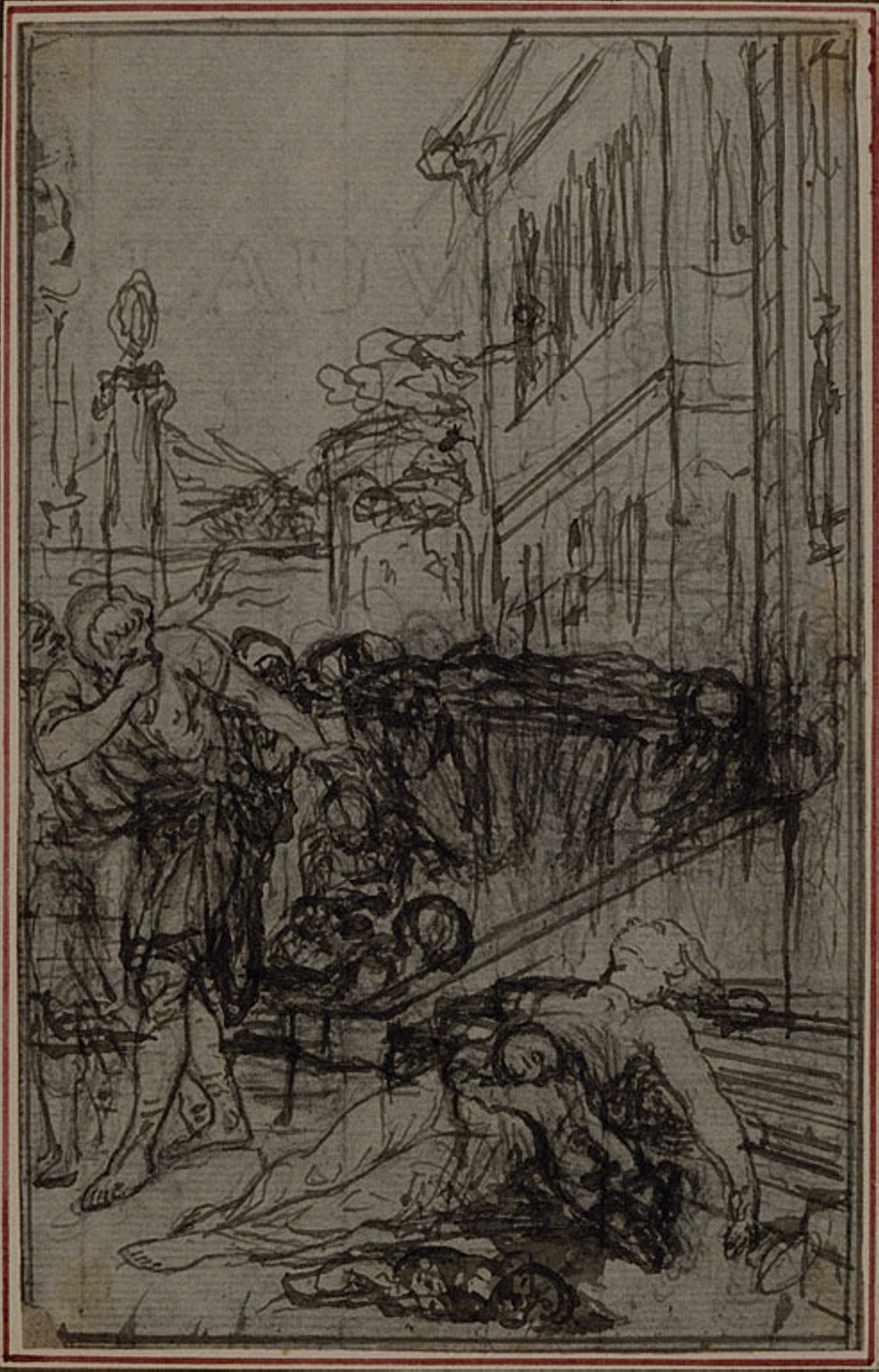 Study for the Vignette of Lucretius's "De la Nature des Choses", Vol. II, Book VI -  Hubert François Gravelot,  Poster Print Wall Art