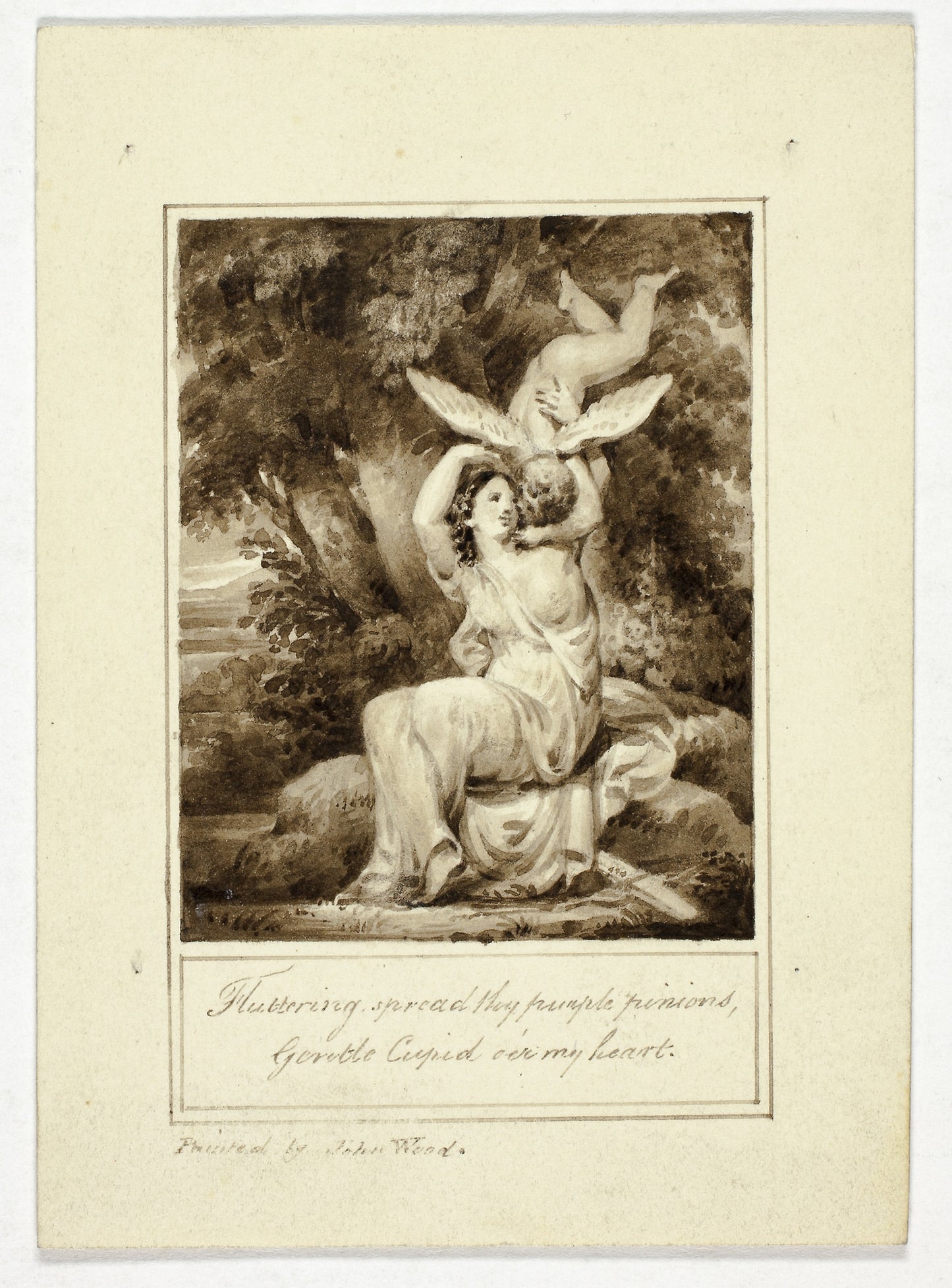 Fluttering Spread Thy Purple Pinions, Gentle -  John Wood, the younger,  Poster Print Wall Art
