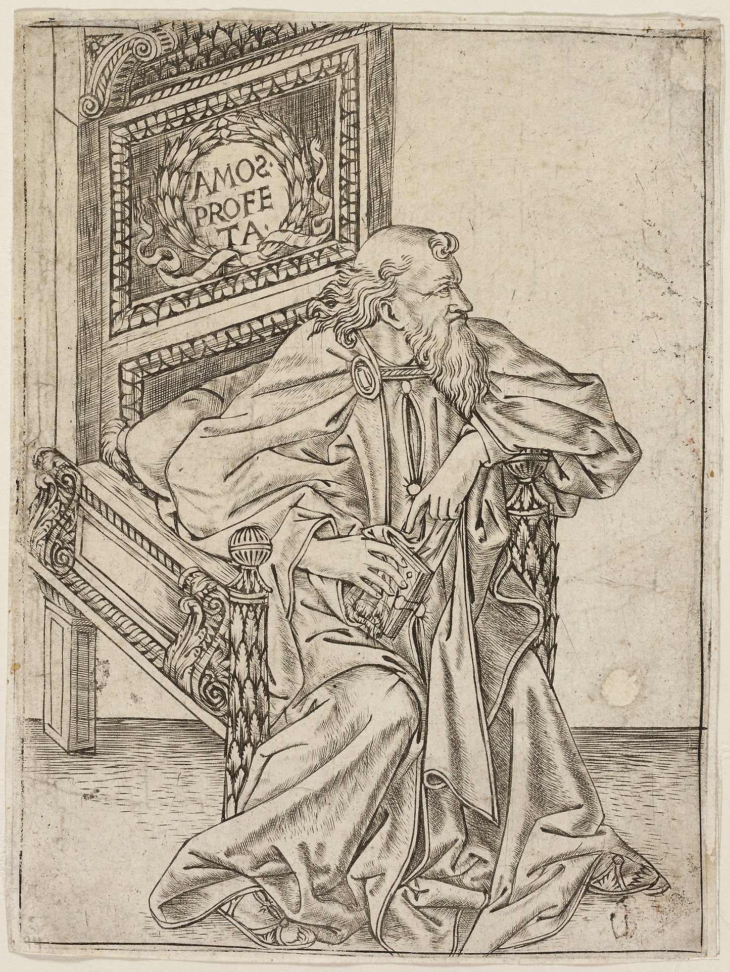 The Prophet Amos -  Attributed to Baccio Baldini,  Poster Print Wall Art