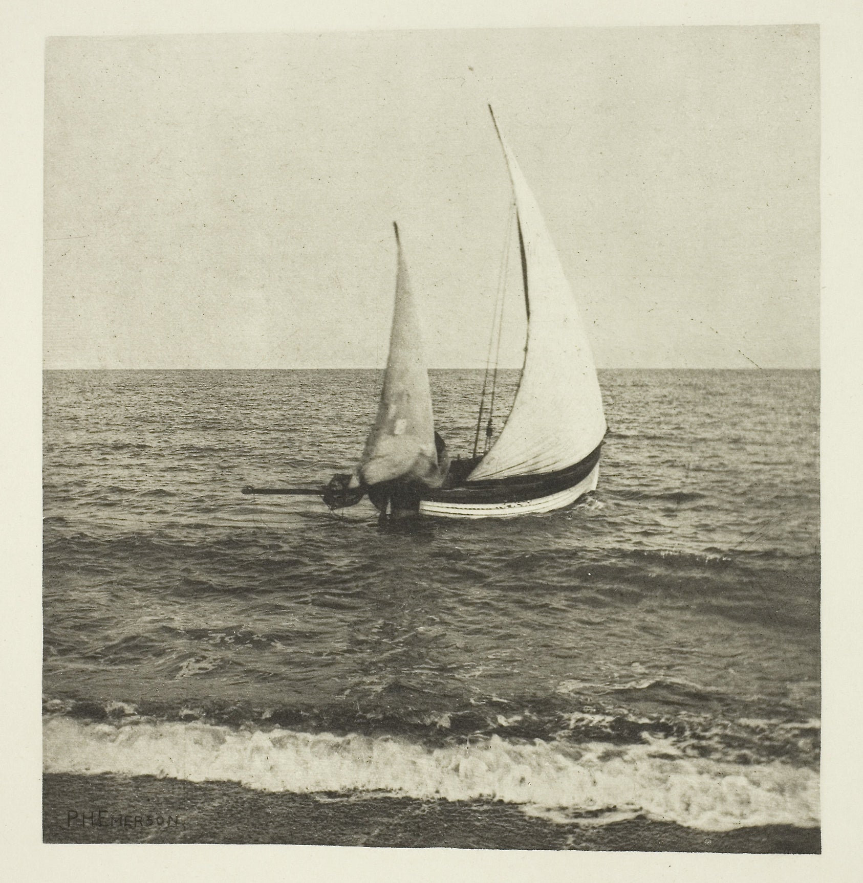 A Suffolk Shrimper "Going Off": Peter Henry Emerson,16x12"(A3) Poster