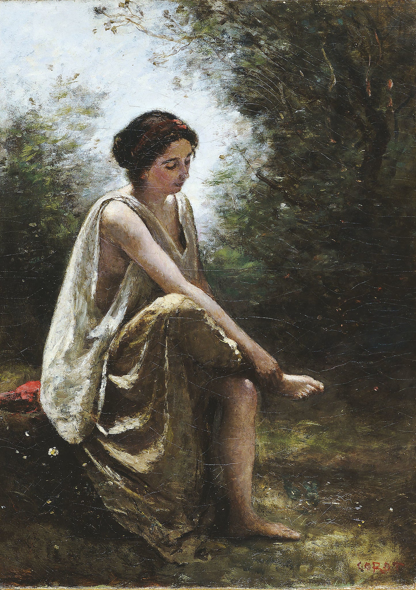 Wounded Eurydice -  Jean-Baptiste-Camille Corot,  Poster Print Wall Art