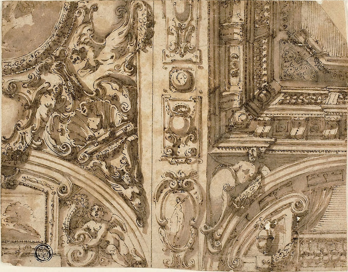 Illusionistic Ceiling Decoration -  Attributed to Agostino Mitelli,  Poster Print Wall Art