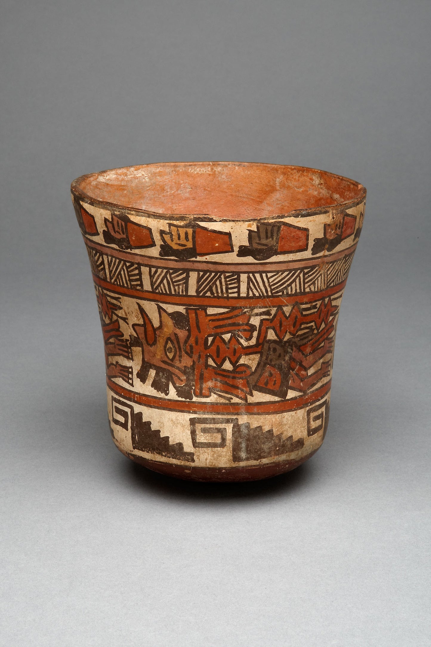 Beaker Depicting Decapitated Heads, Likely Trophy Heads -  Nazca,  Poster Print Wall Art