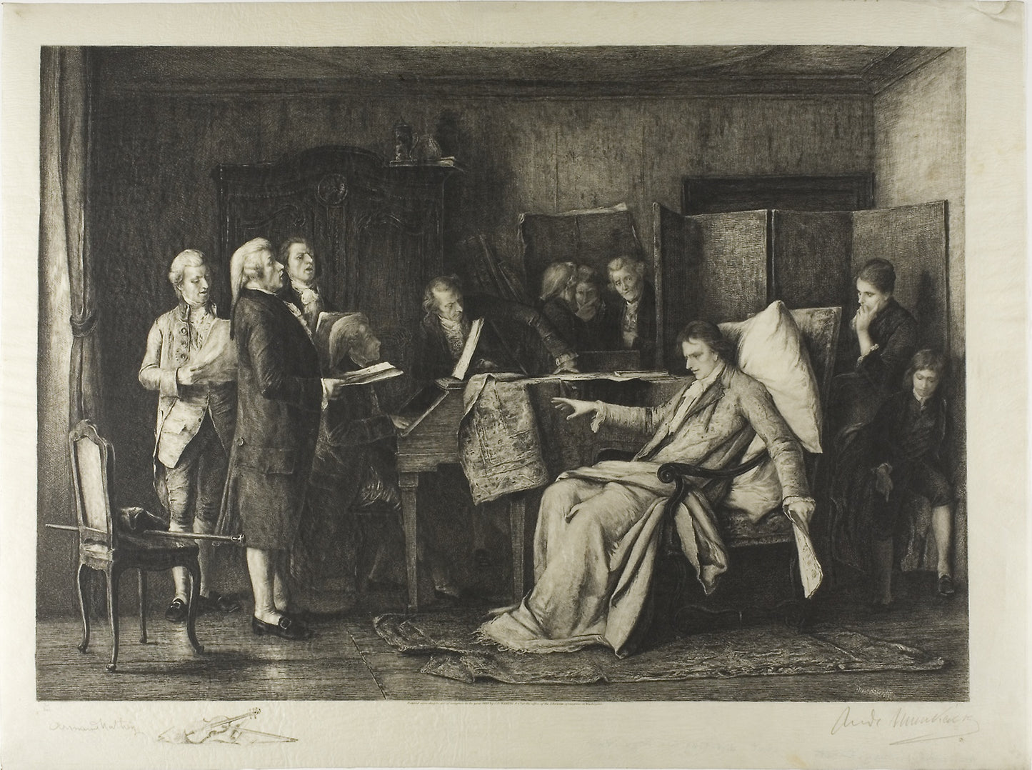 The Last Moments of Mozart -  Armand Mathey (French, 1854–1931),  Poster Print Wall Art