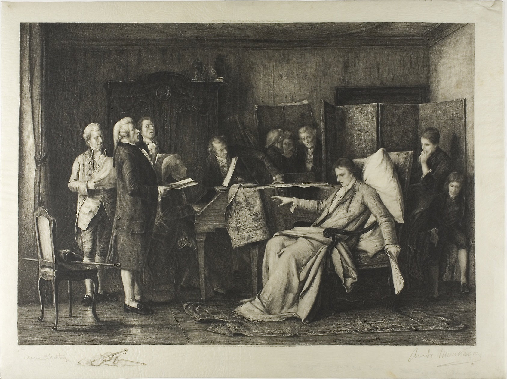The Last Moments of Mozart: Armand Mathey (French, 1854–1931),16x12"(A3) Poster