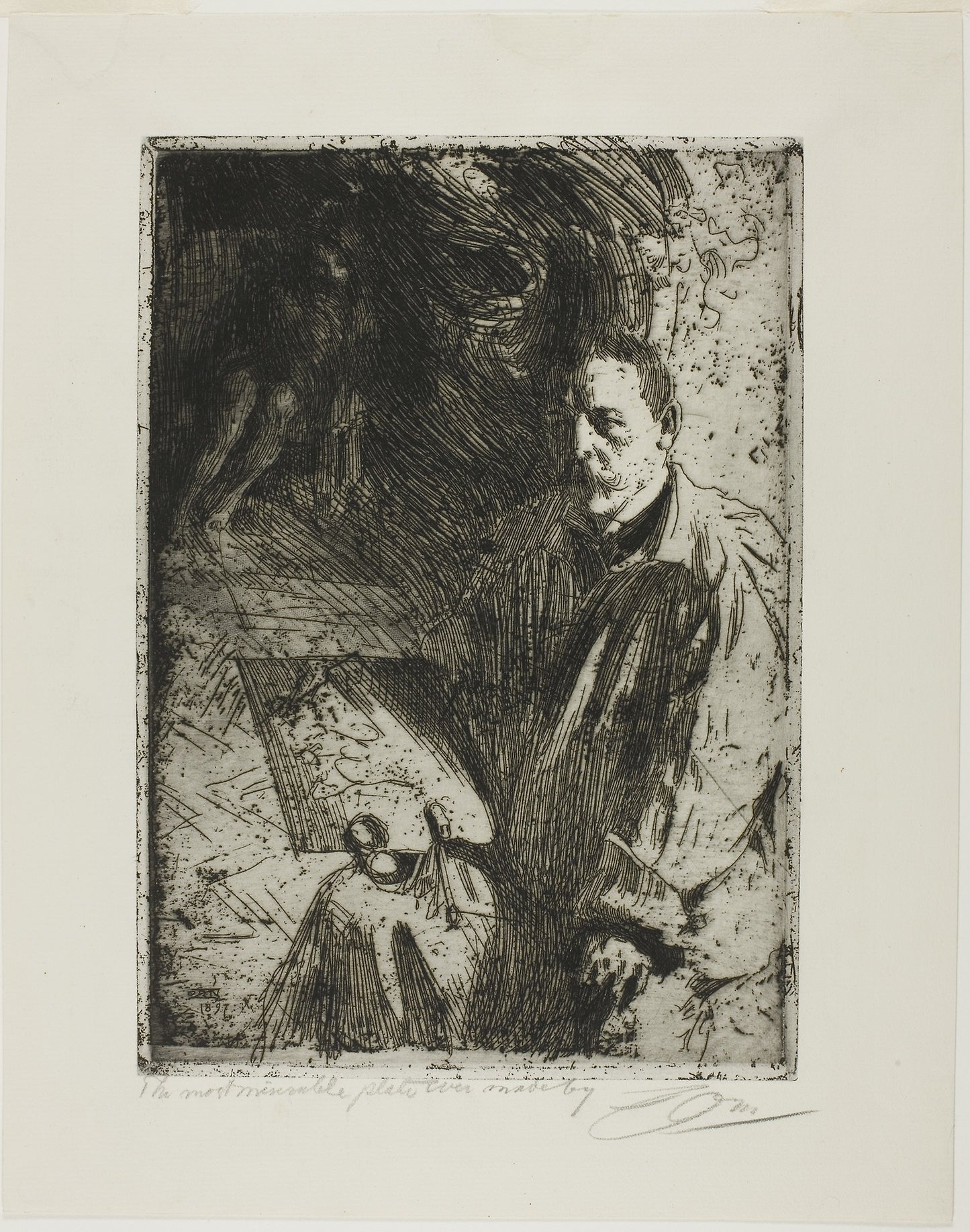 Zorn and His Model -  Anders Zorn,  Poster Print Wall Art