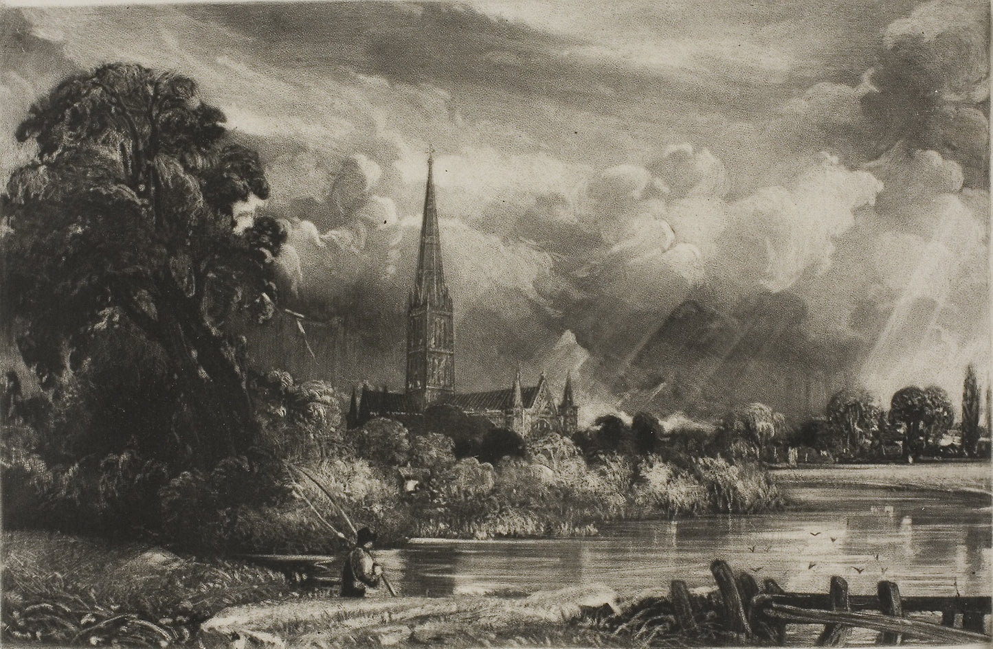 Salisbury Cathedral -  David Lucas (English, 1802-1881),  Poster Print Wall Art