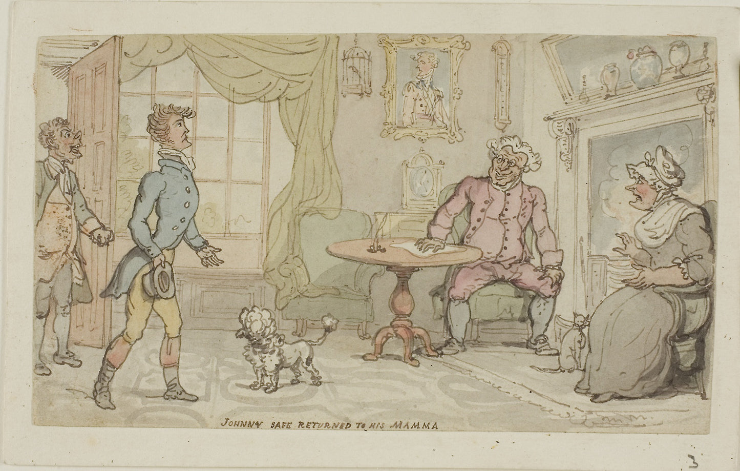 Johnny Safe Returned to His Mamma -  Thomas Rowlandson,  Poster Print Wall Art