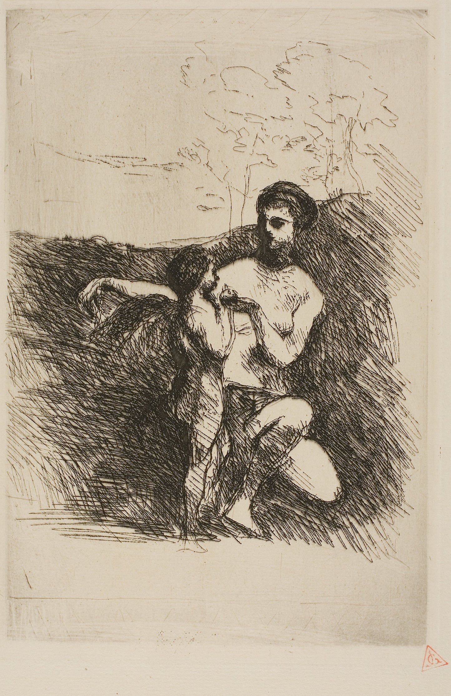 Venus Clipping Cupid's Wings, second plate -  Jean-Baptiste-Camille Corot,  Poster Print Wall Art
