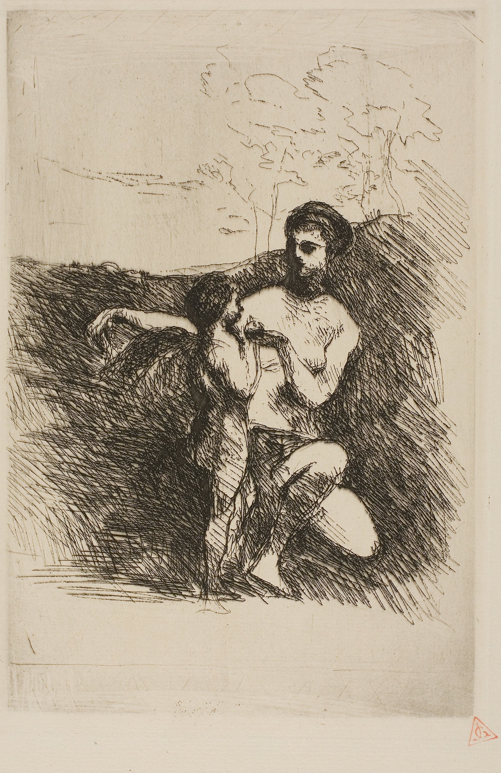 Venus Clipping Cupid's Wings, second plate: Jean-Baptiste-Camille Corot,16x12"(A3) Poster