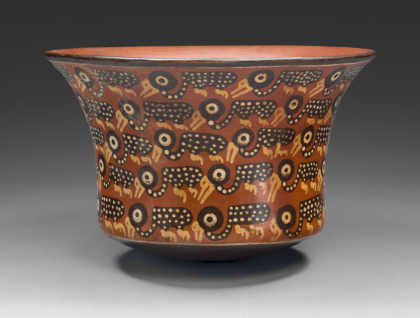 Bowl Depicting Rows of Spotted Birds -  Nazca,  Poster Print Wall Art