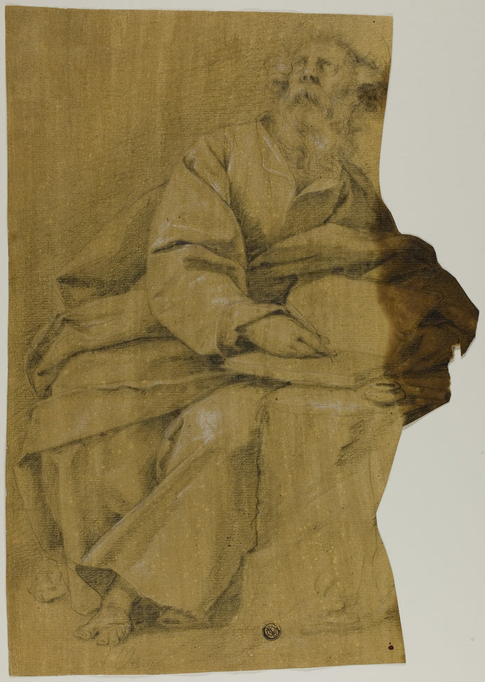 Evangelist Writing at Desk: Probably Domenico Fiasella,16x12