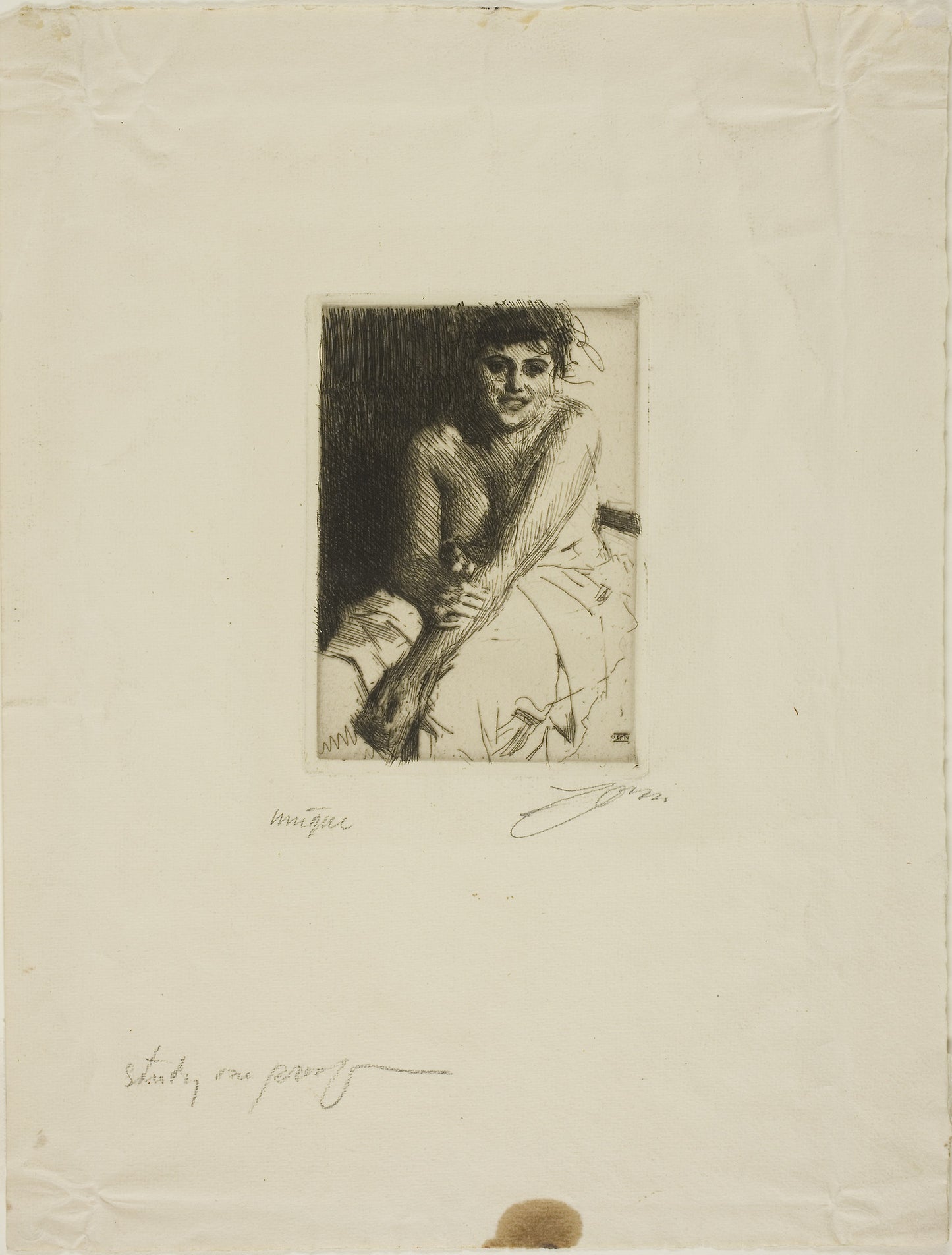 Sitting Model -  Anders Zorn,  Poster Print Wall Art