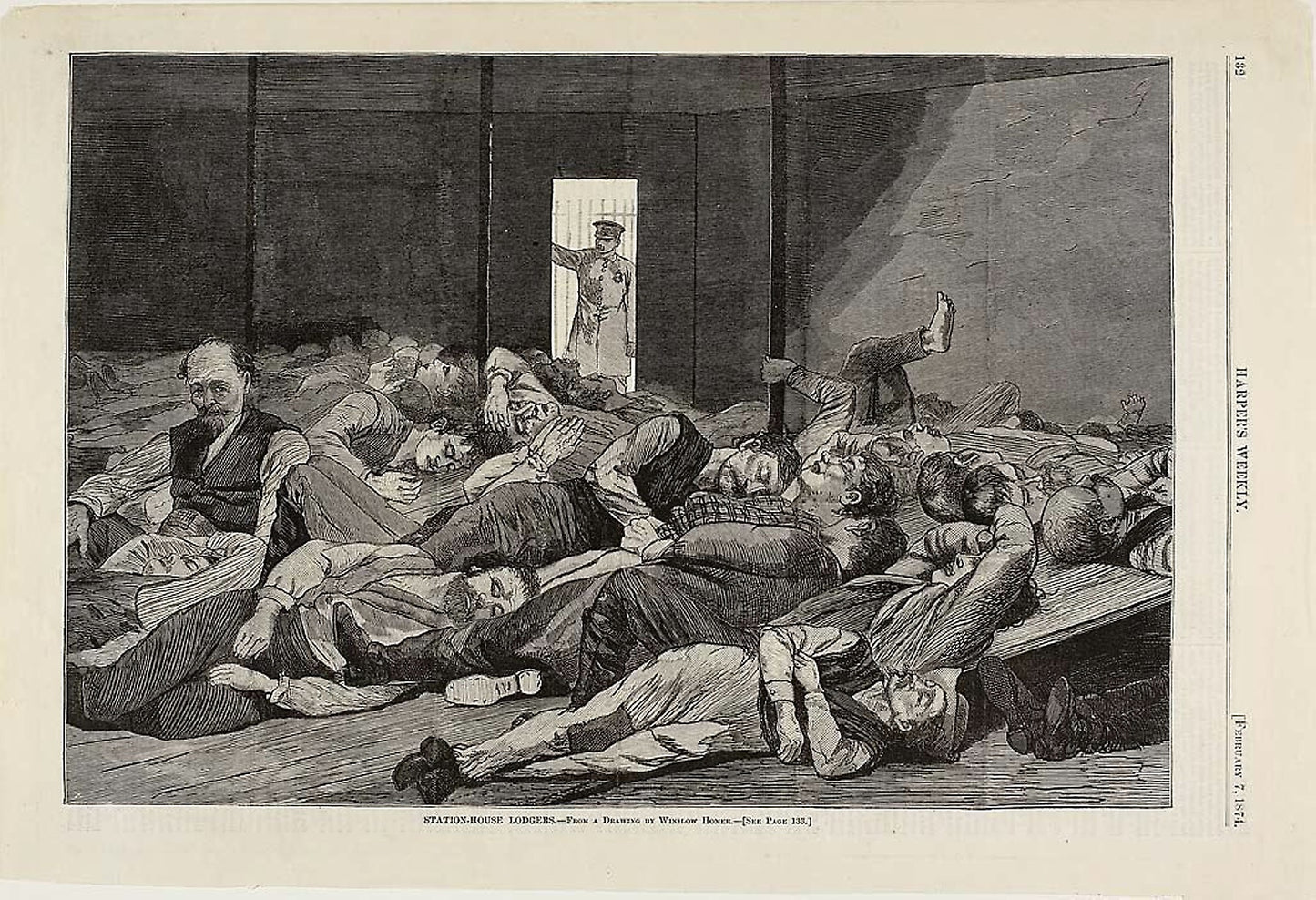 Station House Lodgers -  Winslow Homer (American, 1836-1910),  Poster Print Wall Art