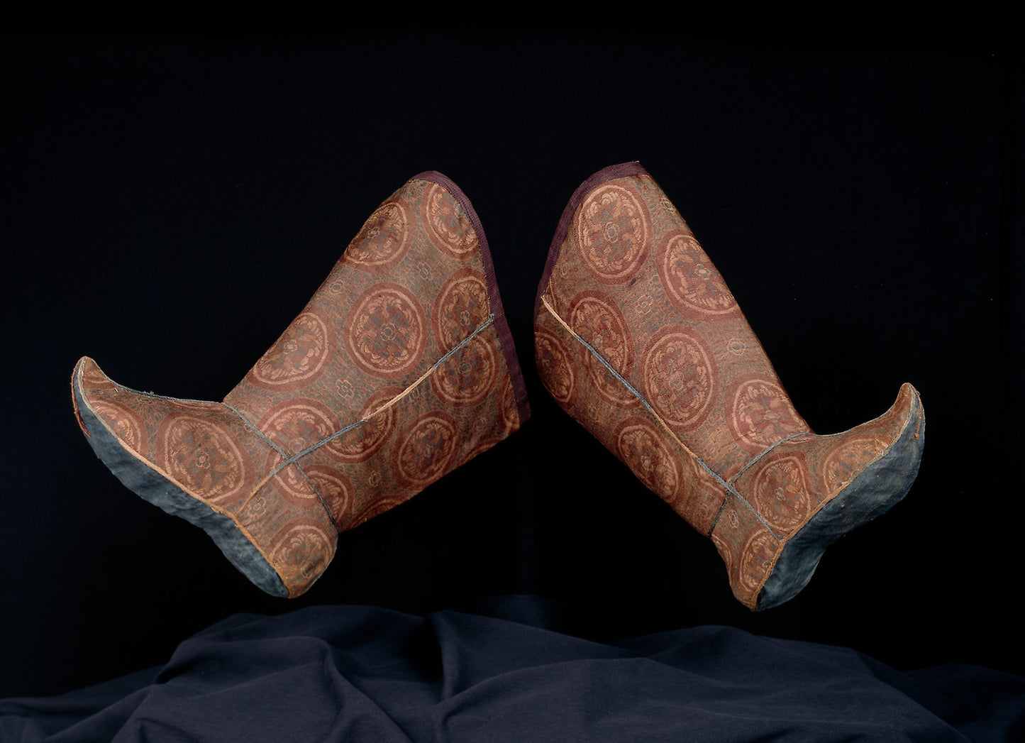 Pair of Woman's Boots with Tying Ribbon -  China,  Poster Print Wall Art