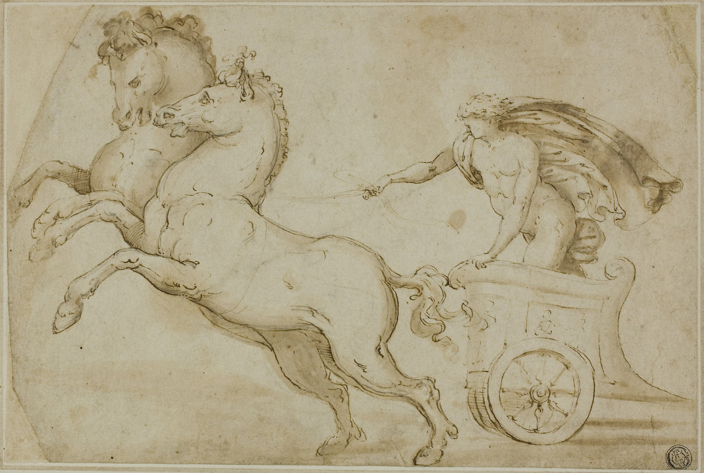 Apollo Driving the Chariot of the Sun -  Workshop of Pietro Buonaccorsi, called Perino del Vaga,  Poster Print Wall Art