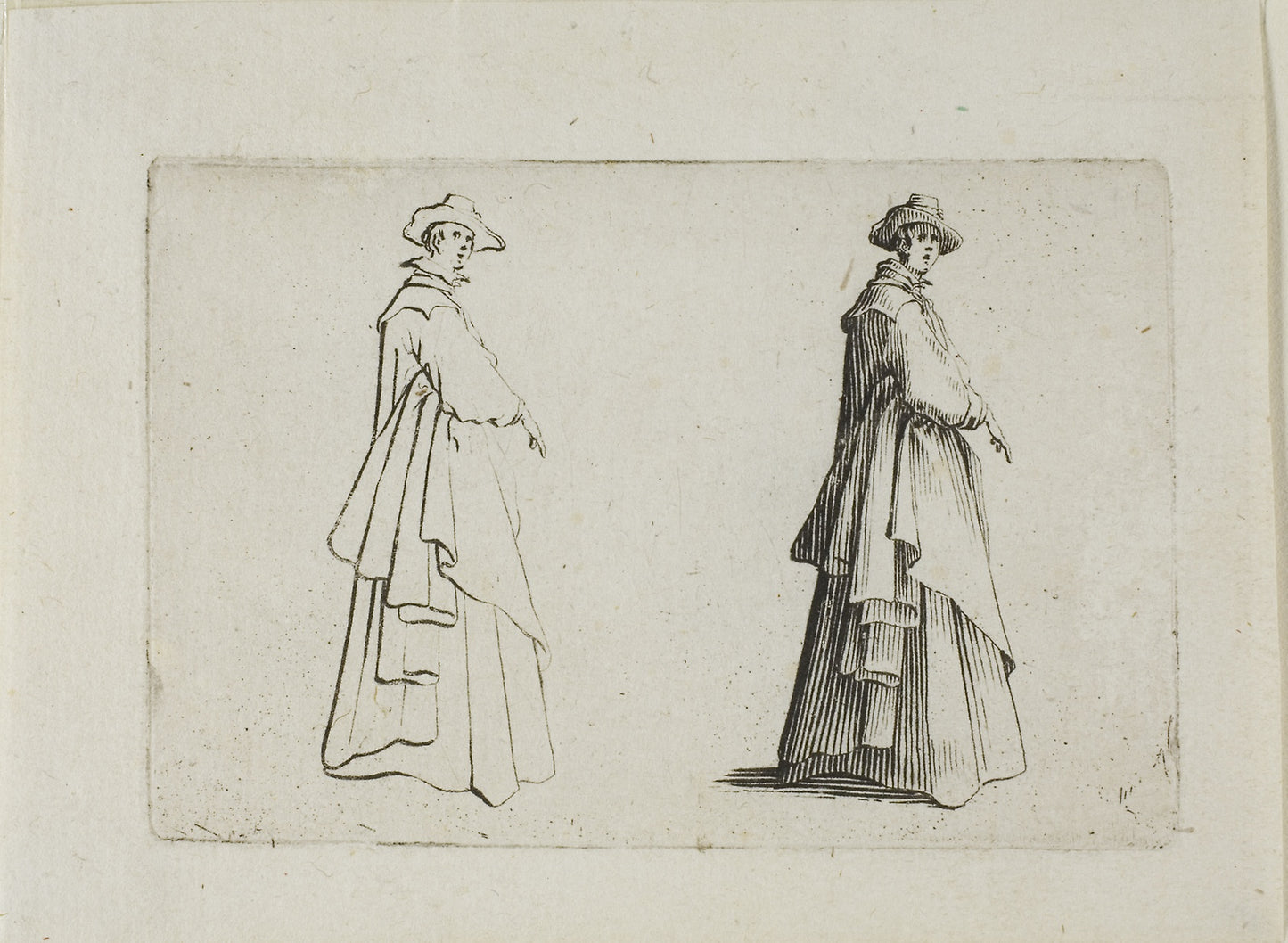 The Lady with Full Clothing, from The Caprices -  Jacques Callot,  Poster Print Wall Art