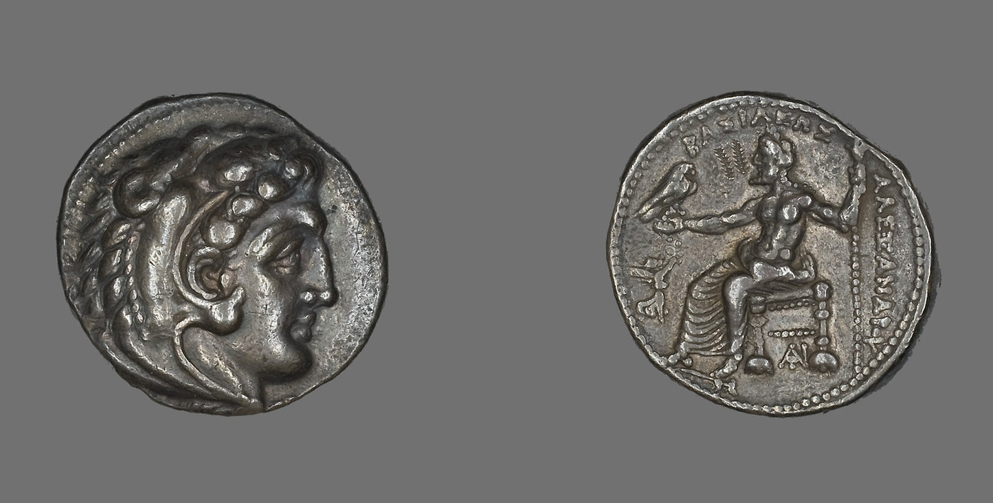 Tetradrachm (Coin) Portraying Alexander the Great -  Greek,  Poster Print Wall Art