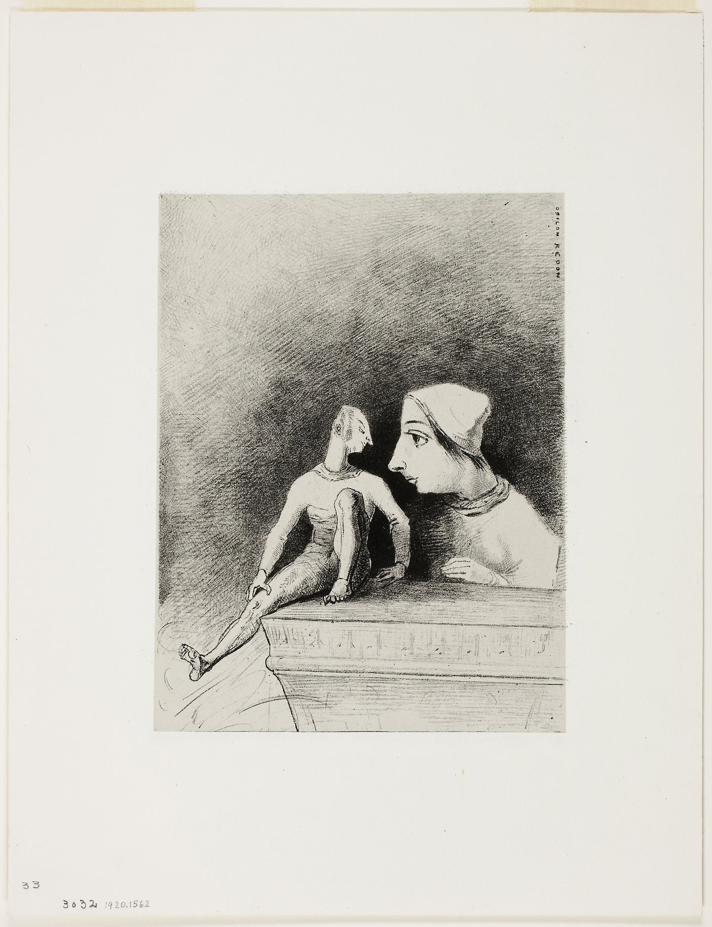 Felineness, plate seven from In Dreams -  Odilon Redon,  Poster Print Wall Art