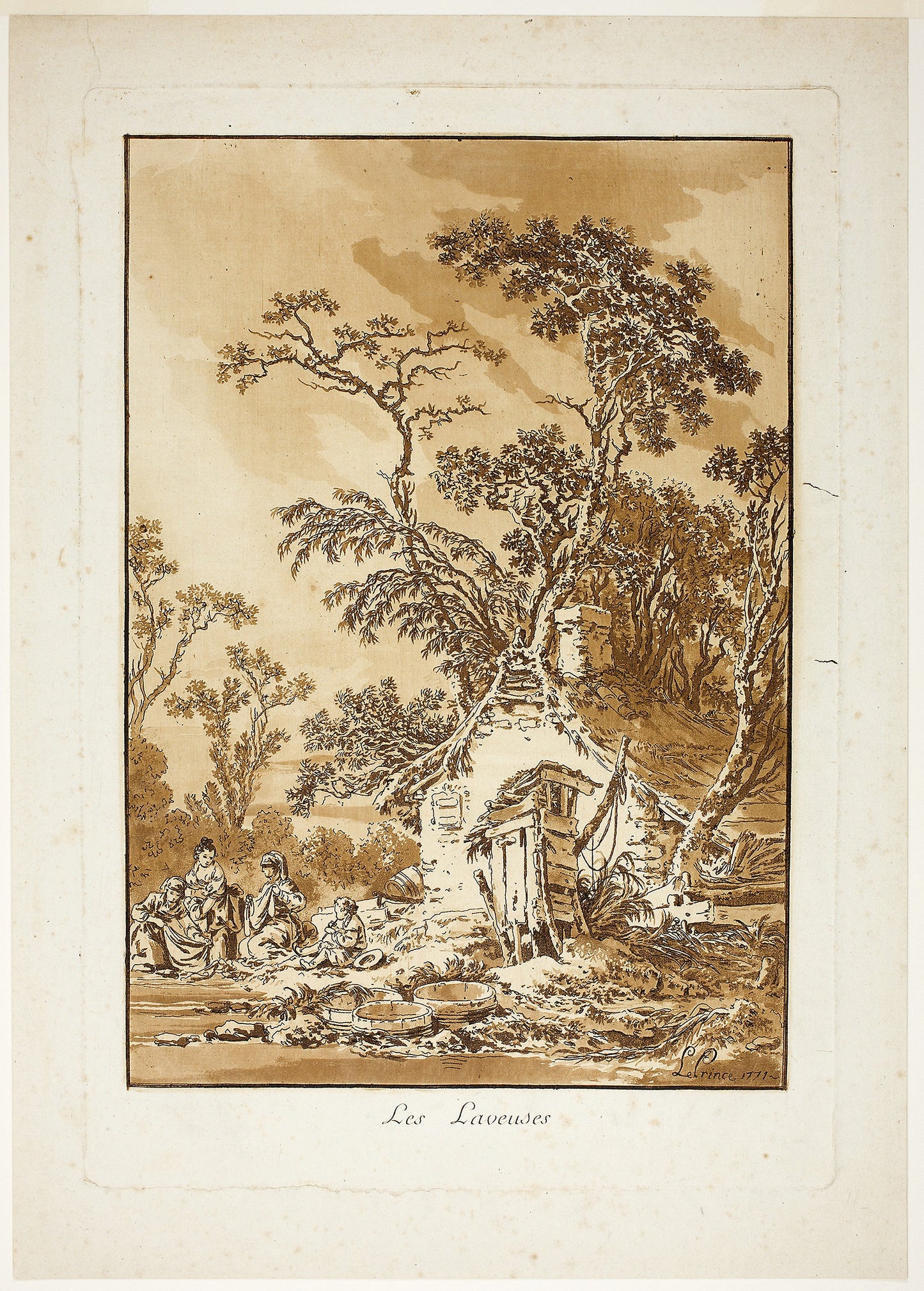 The Washerwomen -  Jean Baptiste Le Prince,  Poster Print Wall Art