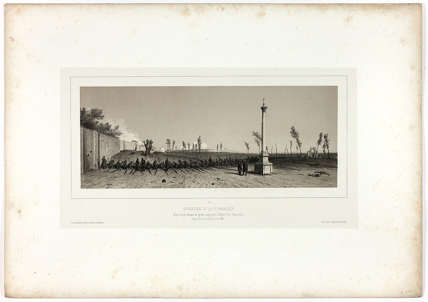 Opening the First Parallel, from Souvenirs d’Italie -  Expédition de Rome -  Denis Auguste Marie Raffet (French, 1804-1860),  Poster Print Wall Art