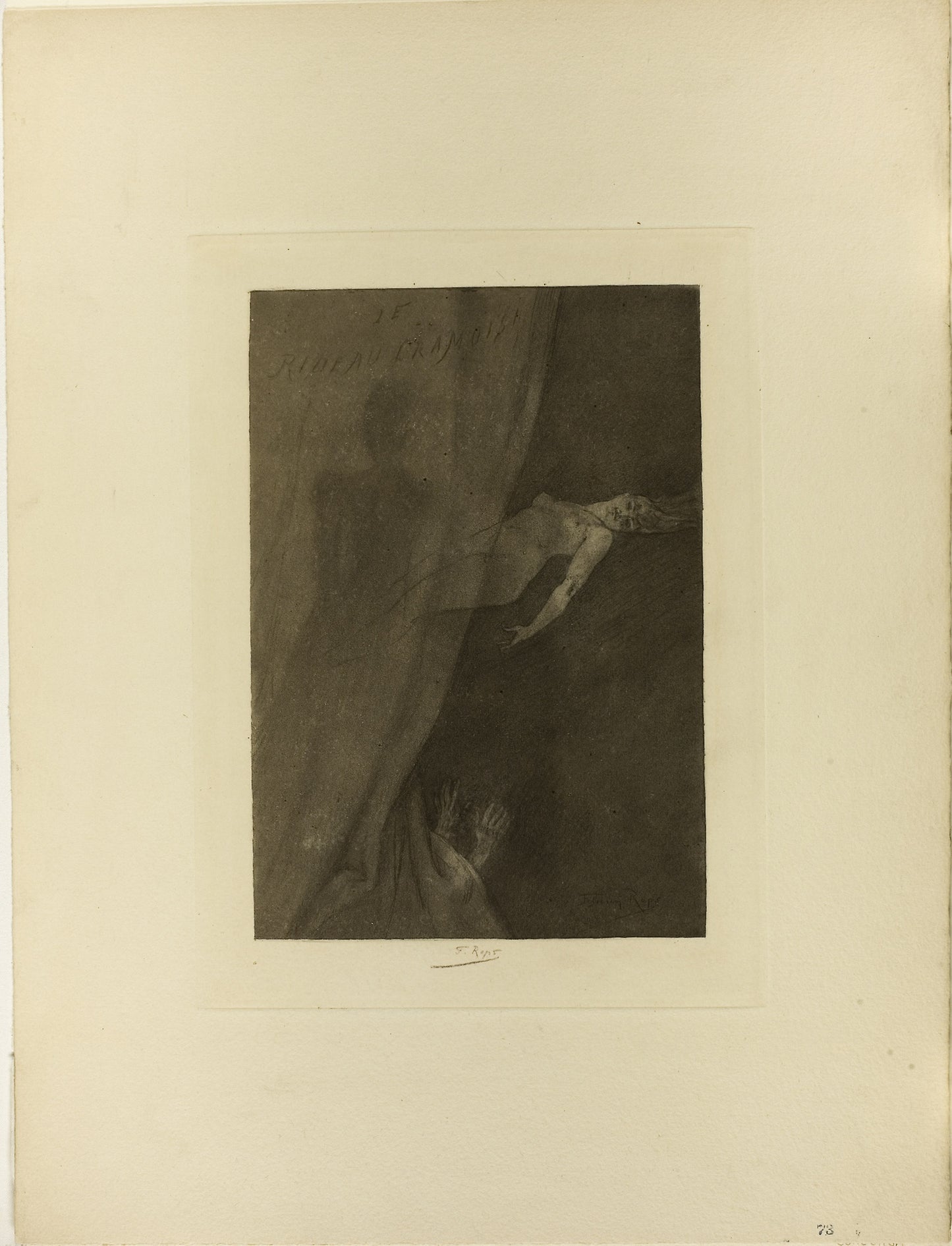 The Crimson Curtain -  Félicien Rops,  Poster Print Wall Art