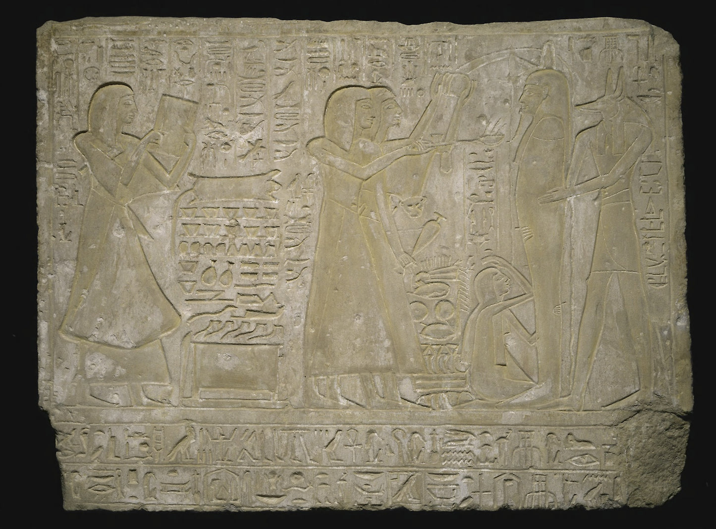 Stela (Commemorative Stone) Depicting the Funeral of Ramose -  Egyptian,  Poster Print Wall Art