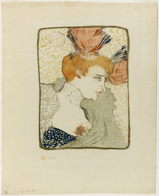 Bust of Mademoiselle Marcelle Lender: Henri de Toulouse-Lautrec,16x12"(A3) Poster