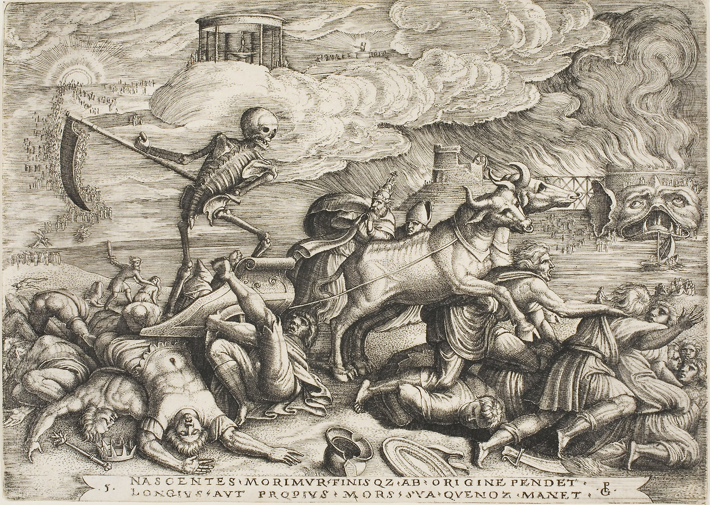 The Triumph of Death, plate five from The Triumphs of Petrarch -  Georg Pencz,  Poster Print Wall Art