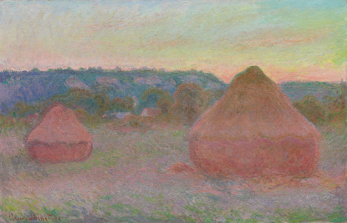 Stacks of Wheat (End of Day, Autumn): Claude Monet,16x12