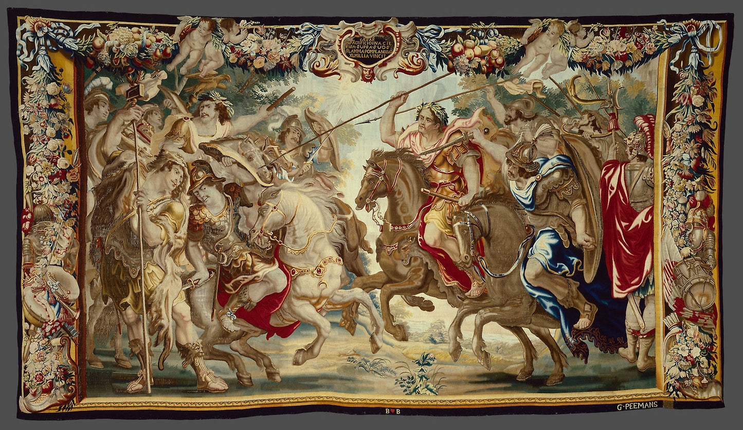 Caesar Defeats the Troops of Pompey from The Story Caesar and Cleopatra -  After a design -  Justus van Egmont (1601–1674),  Poster Print Wall Art